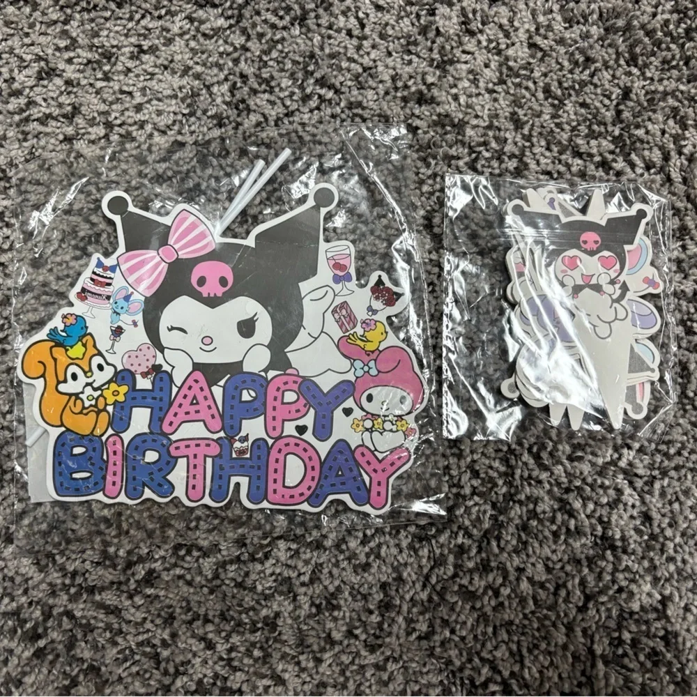 My Melody Birthday Cake Topper Set - Pink and Black